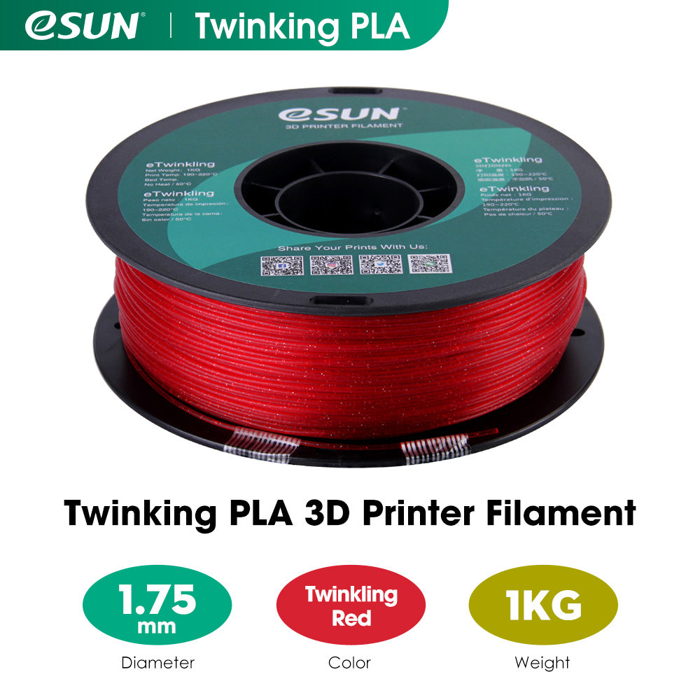 eSUN eTwinkling PLA 1.75mm 3D Filament 1KG-US