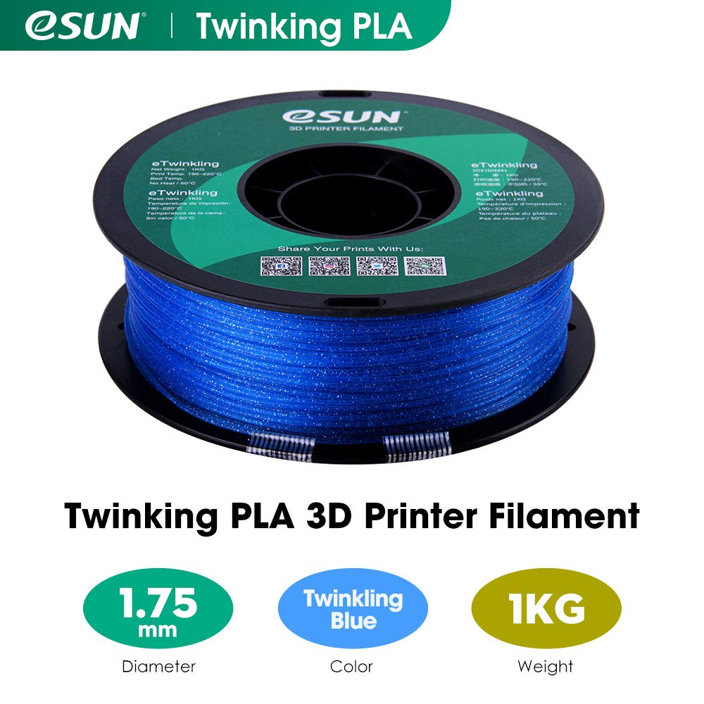 eSUN eTwinkling PLA 1.75mm 3D Filament 1KG-US