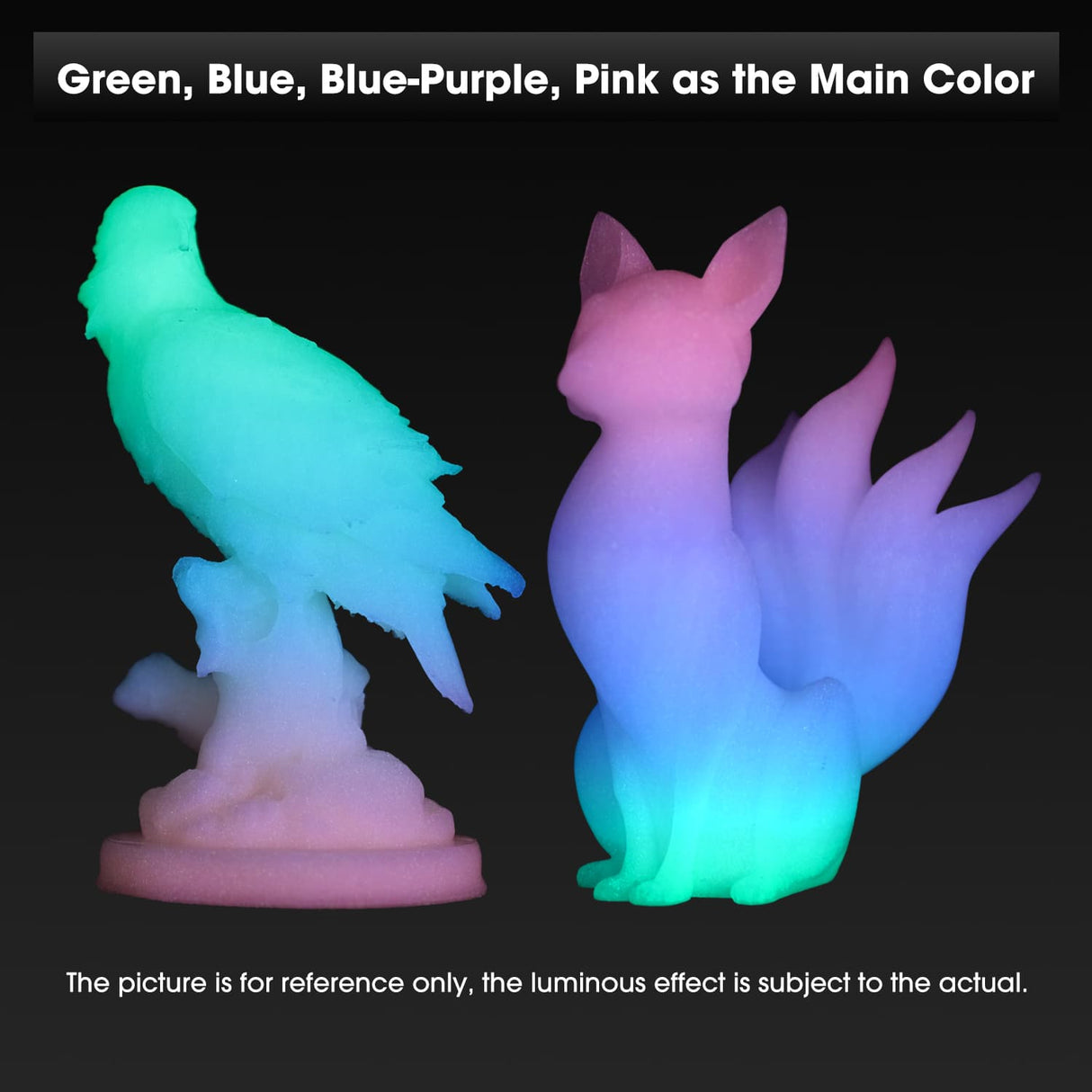 eSUN Luminous Rainbow PLA 1,75 mm 3D-Drucker-Filament 1 kg, leuchtet im Dunkeln