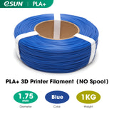 eSUN PLA+ 1,75 mm Filamente Nachfüllpackung für 3D-Drucker, ohne Spule, 10 Stück