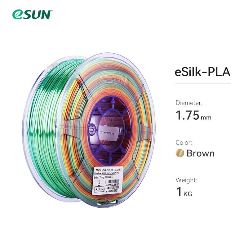 eSUN Silk PLA Rainbow 1,75 mm 3D-Filament 10 Stück